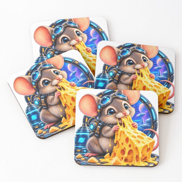 Item preview, Astronaut mouse cheese art designed and sold by urbanshop7.