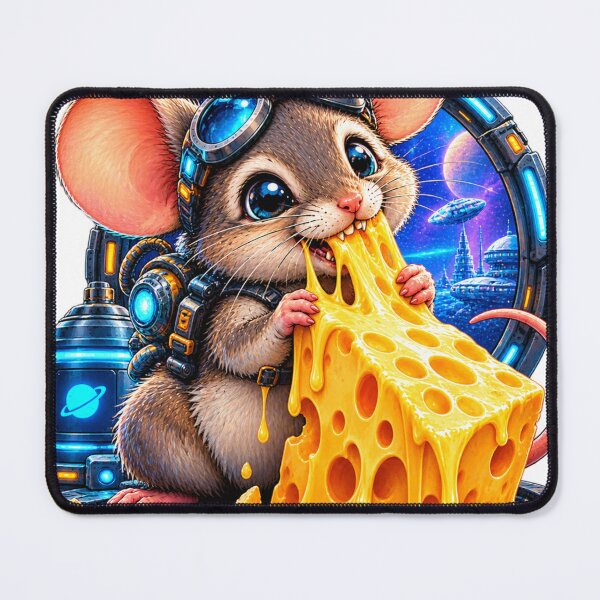 Item preview, Astronaut mouse cheese art designed and sold by urbanshop7.