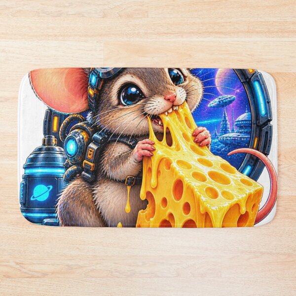 Item preview, Astronaut mouse cheese art designed and sold by urbanshop7.