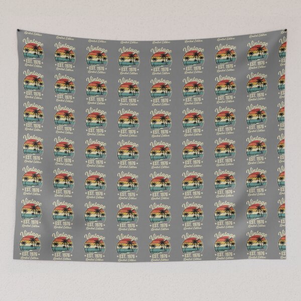 Item preview, Vintage Est. 1976 Limited Edition Birthday Born In 1976 Tropical Sunset designed and sold by SofiBlair.