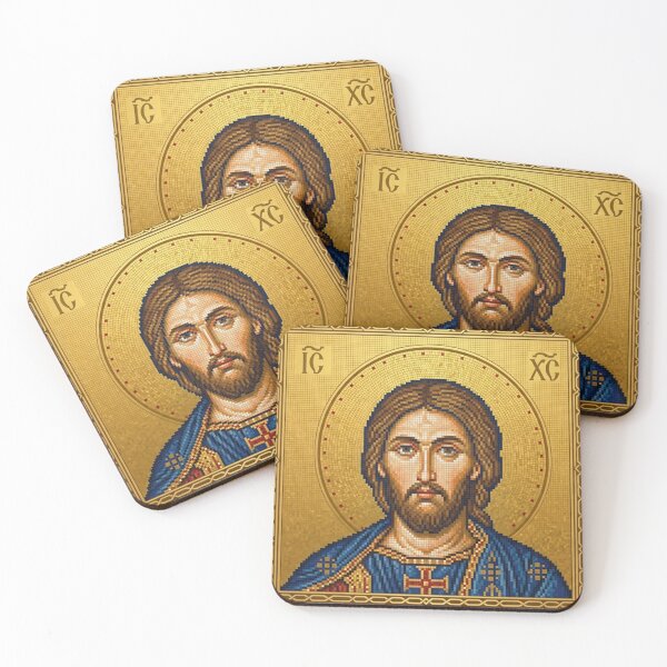 Item preview, Byzantine Icon of Jesus, Christian Sacred Art designed and sold by MantoSagrado.