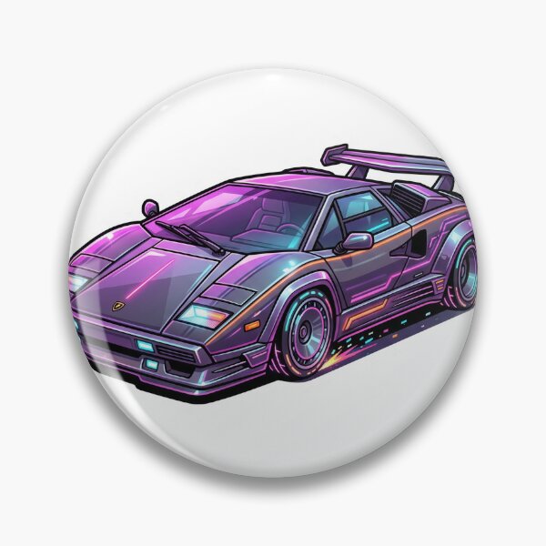 Item preview, Retro Cyberpunk Neon Futuristic Supercar Sticker designed and sold by Fixnovaguide.