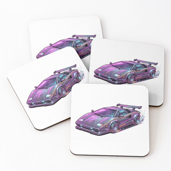 Item preview, Retro Cyberpunk Neon Futuristic Supercar Sticker designed and sold by Fixnovaguide.