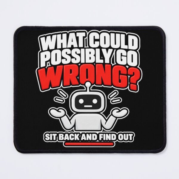 Item preview, What Could Possibly Go Wrong Robot Design designed and sold by Kenzie & Co.
