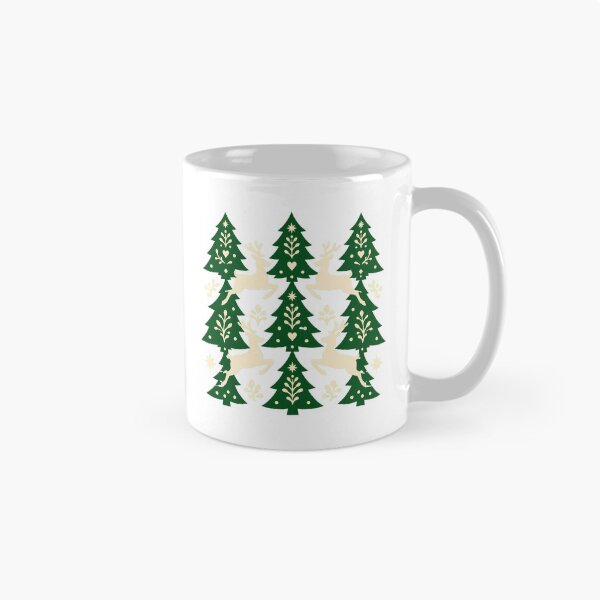 Item preview, Scandinavian Folk Reindeer Pattern Green Pine Tree designed and sold by nortowelcomics.