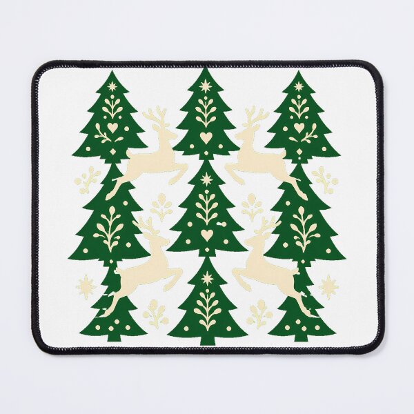 Item preview, Scandinavian Folk Reindeer Pattern Green Pine Tree designed and sold by nortowelcomics.