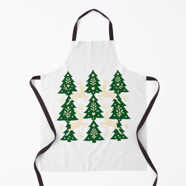 Item preview, Scandinavian Folk Reindeer Pattern Green Pine Tree designed and sold by nortowelcomics.