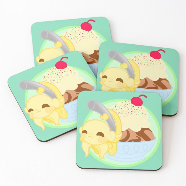 Item preview, Ice cream with cute banana monkey green background designed and sold by Passerby Banana.