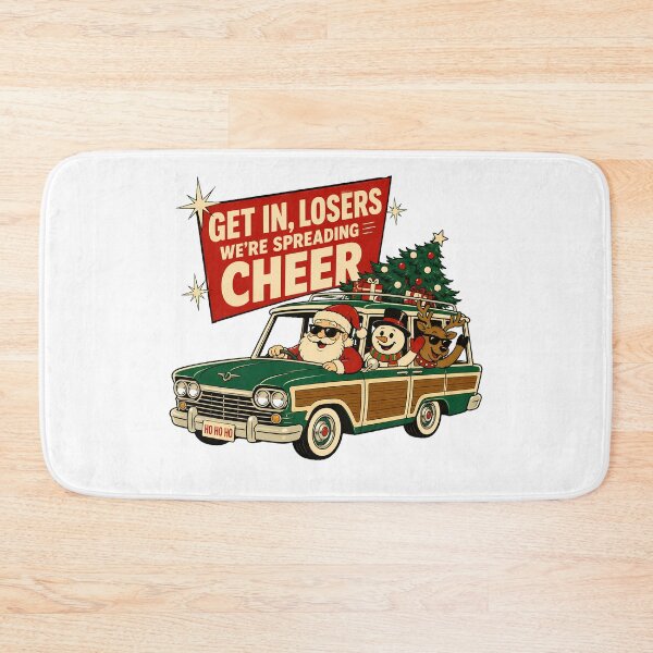 Item preview, Spreading Cheer Christmas Roadtrip Funny Santa Wagon designed and sold by nortowelcomics.