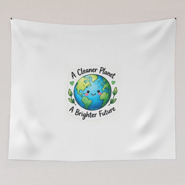 Item preview, A Cleaner Planet A Brighter Future – Earth Nature Sticker designed and sold by LearnFunStore.