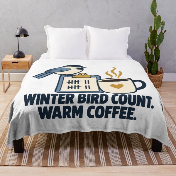 Item preview, Winter Bird Count Warm Coffee Backyard Birding designed and sold by DreamLayerStudio.
