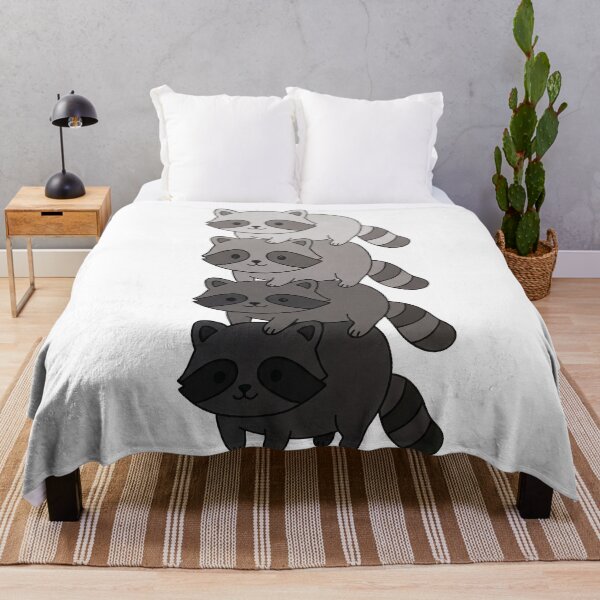 Item preview, Stacked Raccoons – Four Woodland Friends in Shades of Gray designed and sold by AliveStyle.