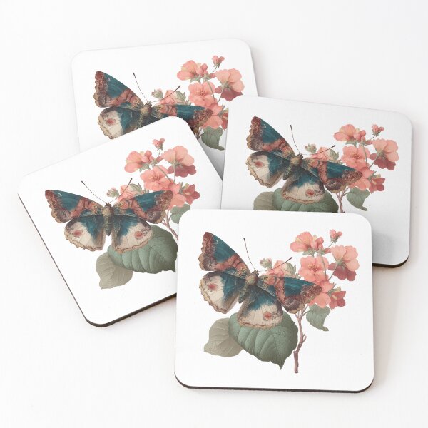 Item preview, Vintage Botanical Butterfly on Blossom Branch designed and sold by ArtFairy38.