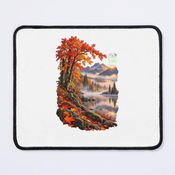 Item preview, Foggy Fall Morning Autumn Mountain Lake Landscape designed and sold by RockitBaby.