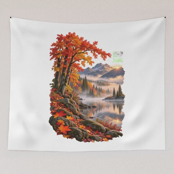 Item preview, Foggy Fall Morning Autumn Mountain Lake Landscape designed and sold by RockitBaby.