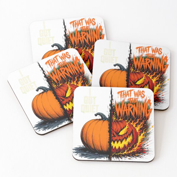 Item preview, Quiet Warning Halloween Pumpkin Grungy Edgy Horror designed and sold by nortowelcomics.