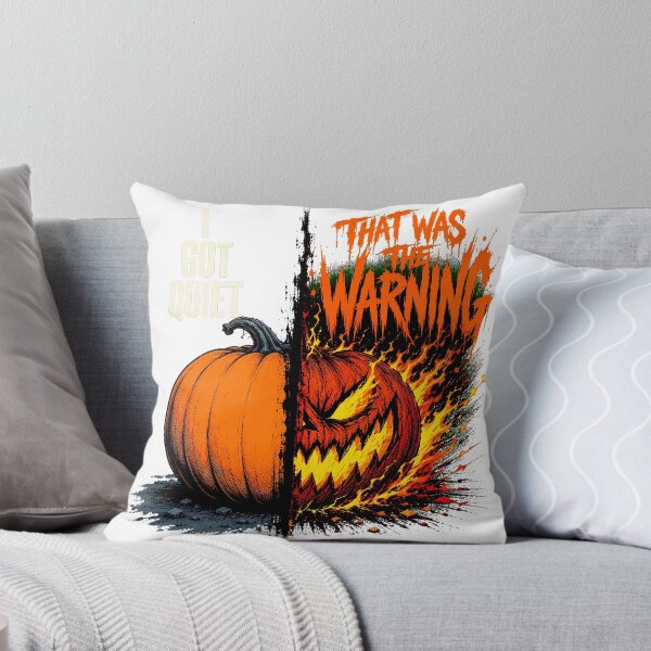 Item preview, Quiet Warning Halloween Pumpkin Grungy Edgy Horror designed and sold by nortowelcomics.