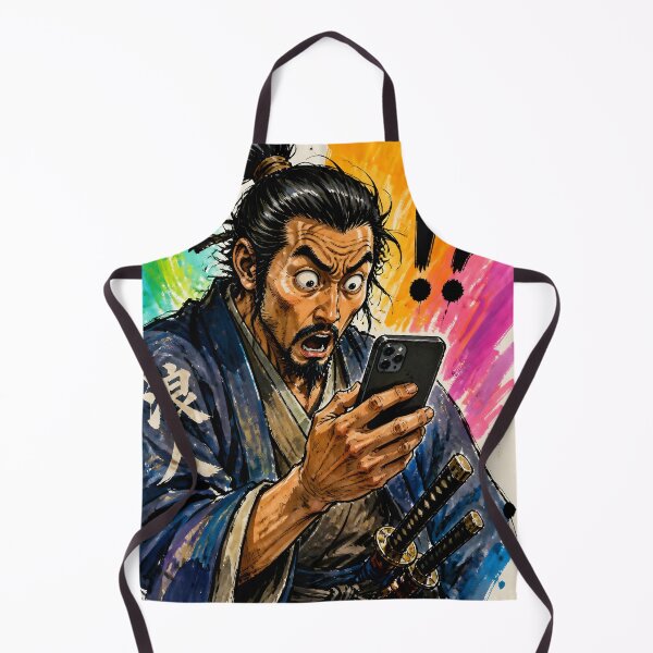Item preview,  Ukiyo-e Shocked Samurai 侍 with Smartphone Funny Japanese Meme Art designed and sold by GrinGalore.