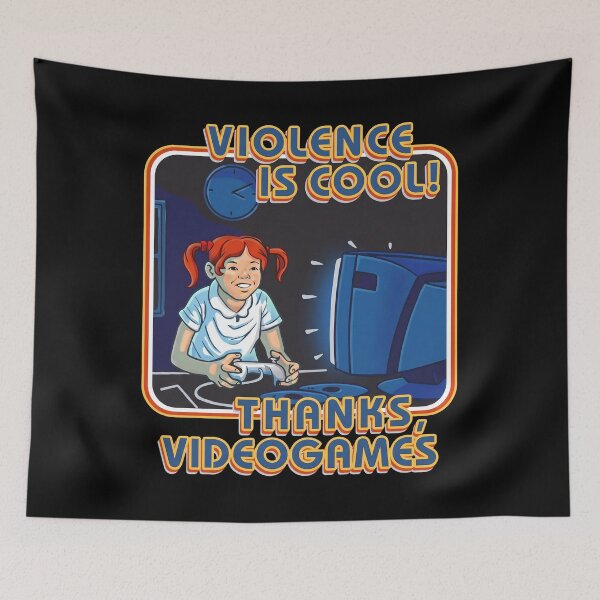 Item preview, Violence Is Cool Thanks Videogames Girl Playing Computer Game designed and sold by yuckticke.