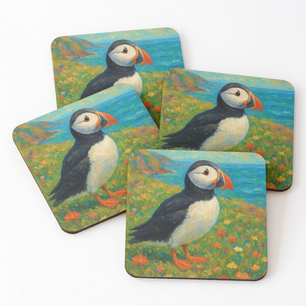 Item preview, Puffin Painting – Charming Seabird by the Ocean designed and sold by GalleryKauffeld.