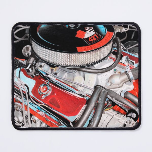 Item preview, Chevrolet 427 Turbo Jet 425HP Big Block Engine - Vintage American Muscle Hand-Drawn Art designed and sold by Jason Bylsma.
