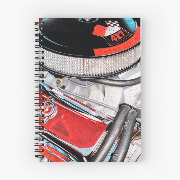 Item preview, Chevrolet 427 Turbo Jet 425HP Big Block Engine - Vintage American Muscle Hand-Drawn Art designed and sold by Jason Bylsma.
