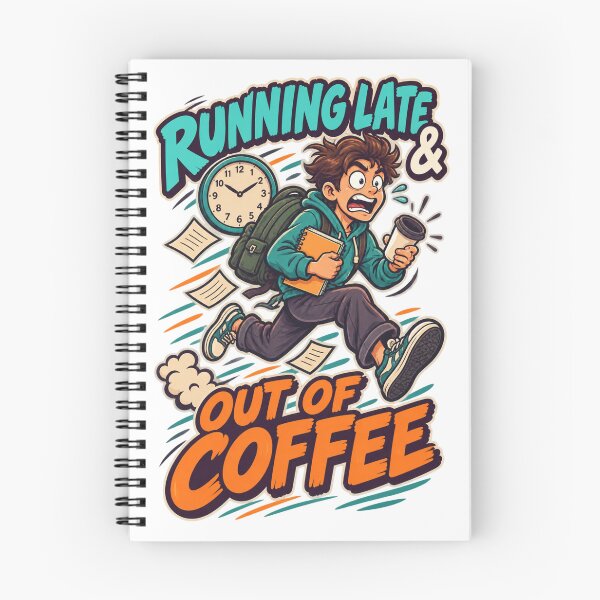 Item preview, Running Late and Out of Coffee – Funny College Student T-Shirt designed and sold by Print-Mingle01.