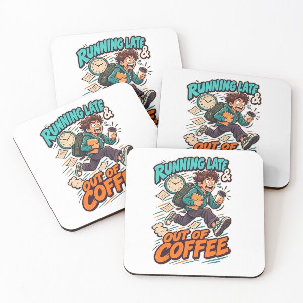 Item preview, Running Late and Out of Coffee – Funny College Student T-Shirt designed and sold by Print-Mingle01.