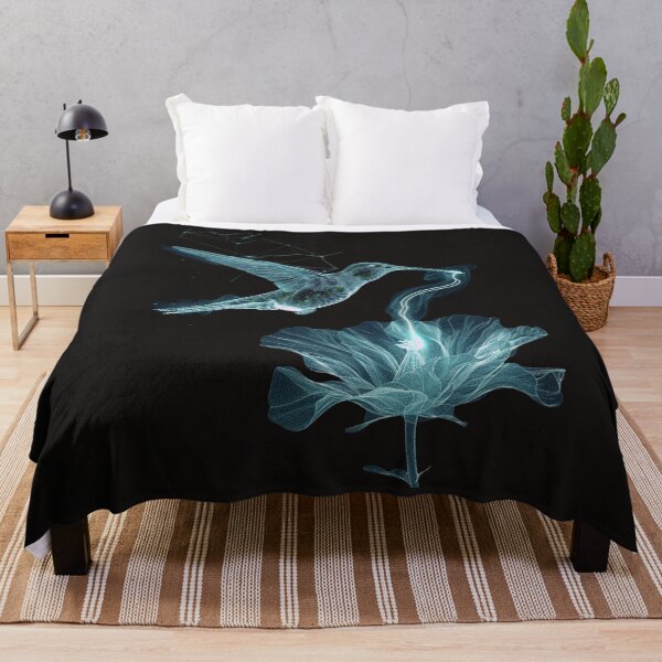 Item preview, A wireframe hummingbird in flight with a neon blur designed and sold by STATIC SOUL.