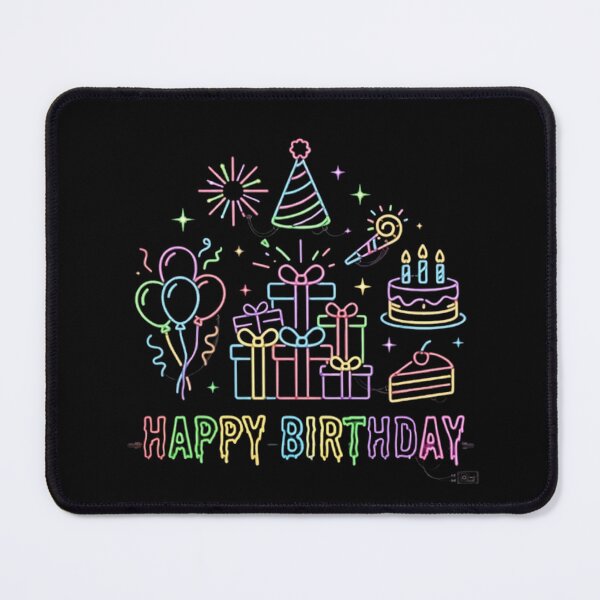 Item preview, Neon Glow Happy Birthday Party Doodles Vibrant Celebration designed and sold by PetalsPaws.