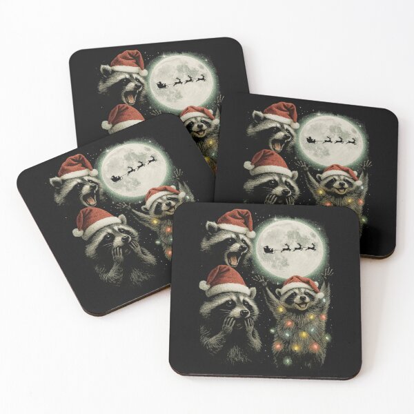 Item preview, Three Raccoons With The Moon Christmas  designed and sold by averyfoxdesigns.