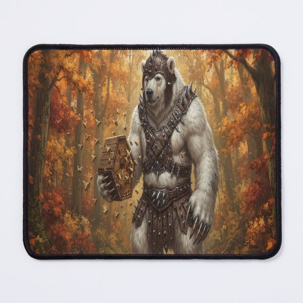 Item preview, Fantasy Warrior Polar Bear with Honeycomb and Spiked Armor Art designed and sold by AfresStudio.
