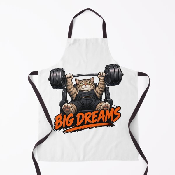 Item preview, Muscular Gym Cat Big Dreams Illustration designed and sold by ODDLUME CLUB.