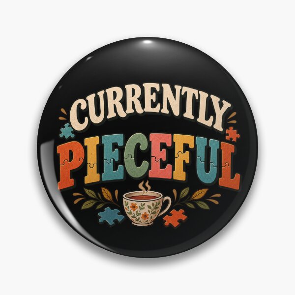 Item preview, Currently Pieceful – Funny Vintage Jigsaw Puzzle Design designed and sold by Scarlett-Goods.