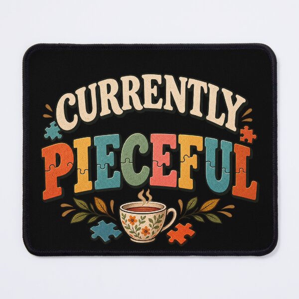 Item preview, Currently Pieceful – Funny Vintage Jigsaw Puzzle Design designed and sold by Scarlett-Goods.