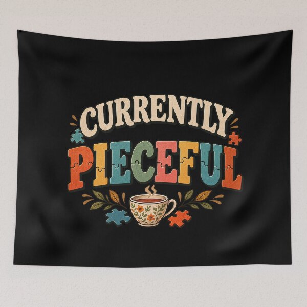 Item preview, Currently Pieceful – Funny Vintage Jigsaw Puzzle Design designed and sold by Scarlett-Goods.