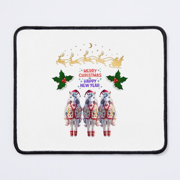 Item preview, Merry Christmas three cute Unicorns designed and sold by RoseAIArtRhythm.
