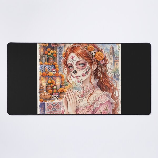 Item preview, Day of the Dead in Mexico | Redhead Catrina designed and sold by DibujandoPorfa.