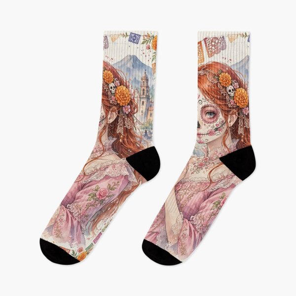 Item preview, Day of the Dead in Mexico | Redhead Catrina designed and sold by DibujandoPorfa.