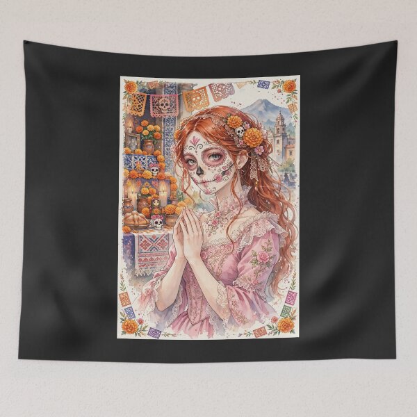 Item preview, Day of the Dead in Mexico | Redhead Catrina designed and sold by DibujandoPorfa.
