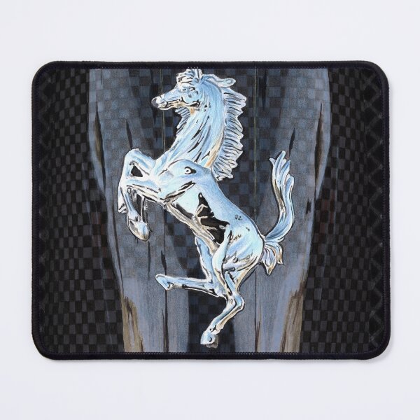 Item preview, Chrome Prancing Stallion & Carbon Fiber - Hand-Drawn Art designed and sold by Jason Bylsma.