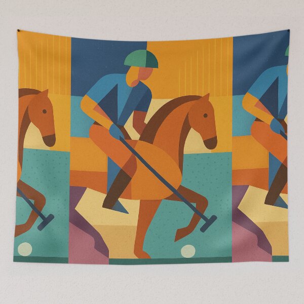 Item preview, Polo player on a horse - a Geometric illustration. designed and sold by GalleryKauffeld.