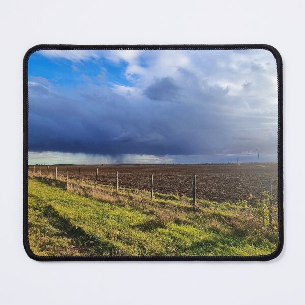 Item preview, Rain Over the Fields – Rural Landscape with Country Road designed and sold by Light79.