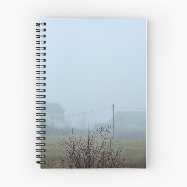Item preview, Two Houses in the Autumn Mist – Peaceful Countryside Landscape designed and sold by Light79.