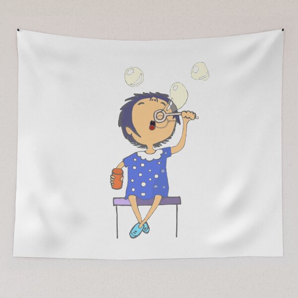 Item preview, Little girl blowing soap bubbles designed and sold by Tanya19742000.