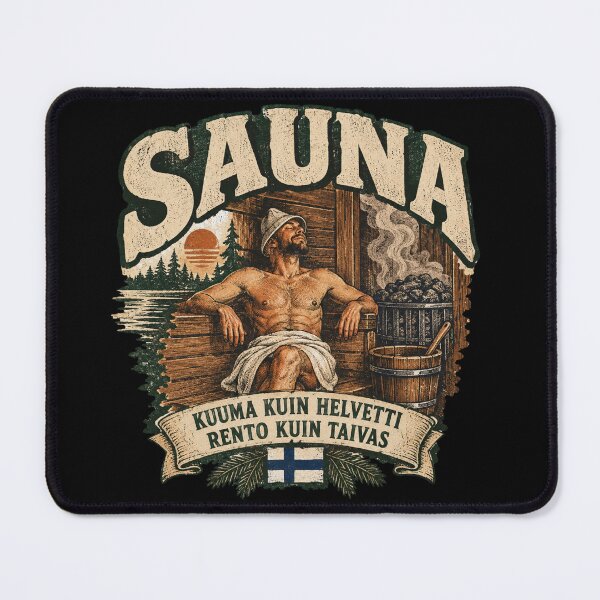 Item preview, Hot as Hell, Relaxed as Heaven - Finnish Sauna Sisu Art designed and sold by Neurospicy Trolls.