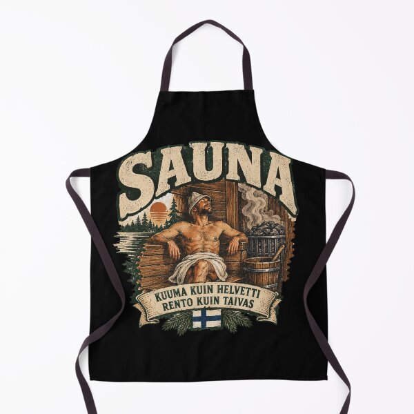 Item preview, Hot as Hell, Relaxed as Heaven - Finnish Sauna Sisu Art designed and sold by Neurospicy Trolls.