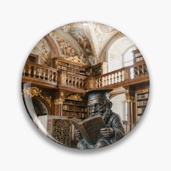 Item preview, Gnome Reading at the University Library Art Print – Baroque Library Gift, Poland Travel Decor designed and sold by Purrfecta.