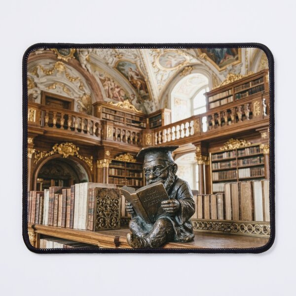 Item preview, Gnome Reading at the University Library Art Print – Baroque Library Gift, Poland Travel Decor designed and sold by Purrfecta.