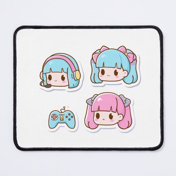 Item preview, Cute Chibi Gamer Girl Headset Kawaii Anime Gaming designed and sold by NicolasGlowArt.